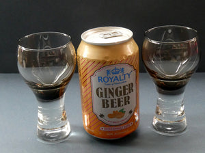 SET OF SIX Caithness CANISBAY Small Brown Coloured Glasses (Peat) Space Age Shape. 4 3/8 inches in height