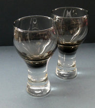 Load image into Gallery viewer, SET OF SIX Caithness CANISBAY Small Brown Coloured Glasses (Peat) Space Age Shape. 4 3/8 inches in height
