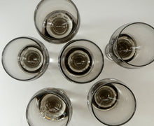 Load image into Gallery viewer, SET OF SIX Caithness CANISBAY Small Brown Coloured Glasses (Peat) Space Age Shape. 4 3/8 inches in height
