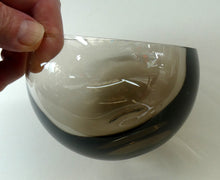 Load image into Gallery viewer, 1970s Caithness Glass. COLIN TERRIS. Asymmetrical Bowl in Peat Colour. 3 1/2 inches in height

