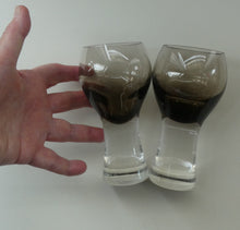 Load image into Gallery viewer, SIX Caithness CANISBAY LARGE Peat Coloured Wine Glasses. Space Age Shape. 5 1/4 inches in height
