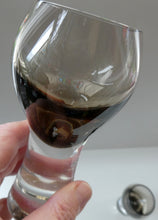 Load image into Gallery viewer, SIX Caithness CANISBAY LARGE Peat Coloured Wine Glasses. Space Age Shape. 5 1/4 inches in height
