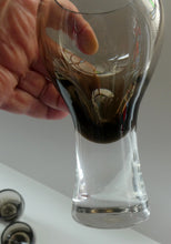 Load image into Gallery viewer, SIX Caithness CANISBAY LARGE Peat Coloured Wine Glasses. Space Age Shape. 5 1/4 inches in height
