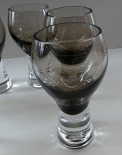 Load image into Gallery viewer, SIX Caithness CANISBAY LARGE Peat Coloured Wine Glasses. Space Age Shape. 5 1/4 inches in height
