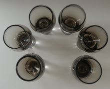 Load image into Gallery viewer, SIX Caithness CANISBAY LARGE Peat Coloured Wine Glasses. Space Age Shape. 5 1/4 inches in height
