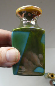SCOTTISH POTTERY. Three 1970s / 1980s Margery Clinton Lustre Glaze Miniature Bottle Vases