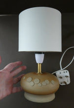 Load image into Gallery viewer, Vintage 1970s Art Pottery Stoneware Table Lamp with White Drum Shade
