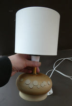 Load image into Gallery viewer, Vintage 1970s Art Pottery Stoneware Table Lamp with White Drum Shade
