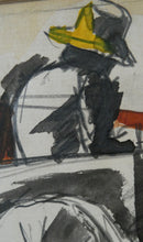 Load image into Gallery viewer, Josef Herman (1911 - 2000). Watercolour Study of a Man, Donkey and Cart; c 1960s
