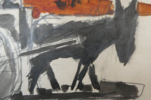 Load image into Gallery viewer, Josef Herman (1911 - 2000). Watercolour Study of a Man, Donkey and Cart; c 1960s
