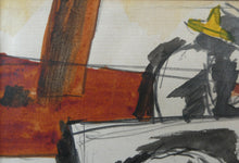 Load image into Gallery viewer, Josef Herman (1911 - 2000). Watercolour Study of a Man, Donkey and Cart; c 1960s
