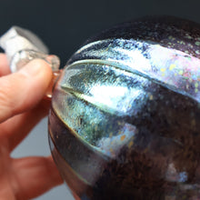 Load image into Gallery viewer, 1980s John Ditchfield. Rare Large Glasform Glass Ball with Clear Glass Hanging Loop
