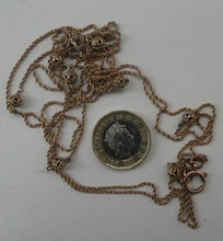 Load image into Gallery viewer, Long Fancy Guard or Muff Chain with Gold Ball Inclusions. 14 Carat Gold. Weight 11 grams
