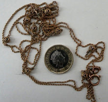 Load image into Gallery viewer, Long Fancy Guard or Muff Chain with Gold Ball Inclusions. 14 Carat Gold. Weight 11 grams
