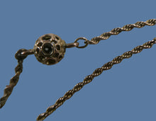 Load image into Gallery viewer, Long Fancy Guard or Muff Chain with Gold Ball Inclusions. 14 Carat Gold. Weight 11 grams
