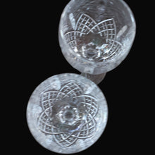 Load image into Gallery viewer, PAIR of Vintage Edinburgh Crystal LARGE Wine Glasses. MONTROSE PATTERN. 7 3/4 inches
