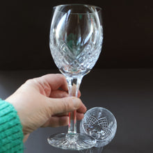 Load image into Gallery viewer, PAIR of Vintage Edinburgh Crystal LARGE Wine Glasses. MONTROSE PATTERN. 7 3/4 inches
