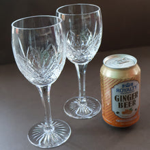 Load image into Gallery viewer, PAIR of Vintage Edinburgh Crystal LARGE Wine Glasses. MONTROSE PATTERN. 7 3/4 inches
