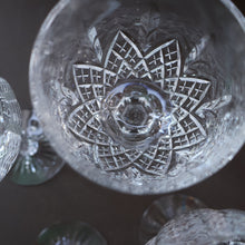 Load image into Gallery viewer, PAIR of Vintage Edinburgh Crystal LARGE Water / Red Wine Glasses. MONTROSE PATTERN. 8 1/4 inches
