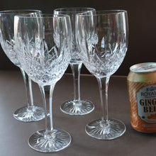 Load image into Gallery viewer, PAIR of Vintage Edinburgh Crystal LARGE Water / Red Wine Glasses. MONTROSE PATTERN. 8 1/4 inches
