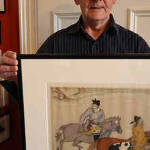 Load image into Gallery viewer, 1930s ORIGINAL Hand Coloured Drypoint by Elyse Ashe Lord. Chinese Warriors on Horseback. Pencil Signed
