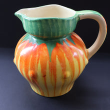 Load image into Gallery viewer, Large 1930s TUDOR Ceramics Art Deco Colourful Dripware Jug. Height 6 1/2 inches

