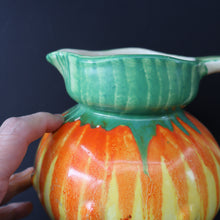 Load image into Gallery viewer, Large 1930s TUDOR Ceramics Art Deco Colourful Dripware Jug. Height 6 1/2 inches
