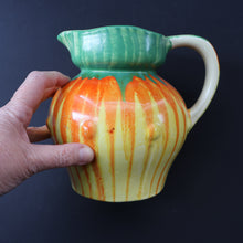 Load image into Gallery viewer, Large 1930s TUDOR Ceramics Art Deco Colourful Dripware Jug. Height 6 1/2 inches
