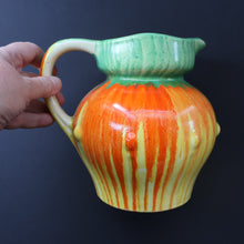 Load image into Gallery viewer, Large 1930s TUDOR Ceramics Art Deco Colourful Dripware Jug. Height 6 1/2 inches
