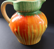 Load image into Gallery viewer, Large 1930s TUDOR Ceramics Art Deco Colourful Dripware Jug. Height 6 1/2 inches
