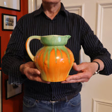 Load image into Gallery viewer, Large 1930s TUDOR Ceramics Art Deco Colourful Dripware Jug. Height 6 1/2 inches
