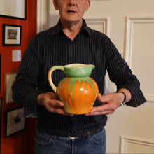 Load image into Gallery viewer, Large 1930s TUDOR Ceramics Art Deco Colourful Dripware Jug. Height 6 1/2 inches
