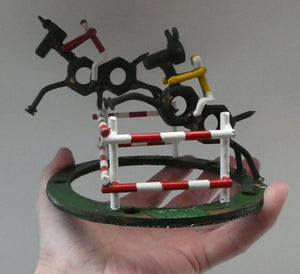 UNIQUE PIECE. Vintage 1950s Hand-Made Painted Nuts and Bolts Model of Showjumpers