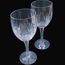 Load image into Gallery viewer, PAIR of Vintage Edinburgh Crystal LARGE Water / Red Wine Glasses. MONTROSE PATTERN. 8 1/4 inches

