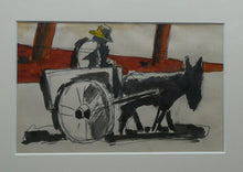 Load image into Gallery viewer, Josef Herman (1911 - 2000). Watercolour Study of a Man, Donkey and Cart; c 1960s
