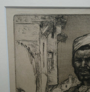 1920s Etching Drypoint by George Bain. A Man from Macedonia. Pencil Signed