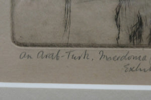 1920s Etching Drypoint by George Bain. A Man from Macedonia. Pencil Signed