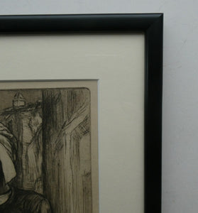1920s Etching Drypoint by George Bain. A Man from Macedonia. Pencil Signed