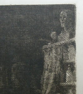 Rare Etching by Robert Bryden (1865 - 1939). Illustration to Burns "Death and Dr Hornbrook" (1895)