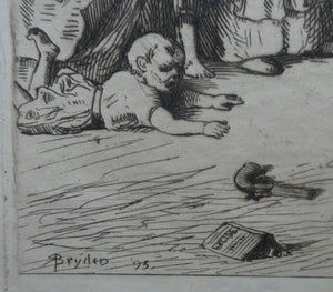Etching by Robert Bryden (1865 - 1939). Illustration to Burns "The Deil's Awa Wi' The Exciseman" (1895)