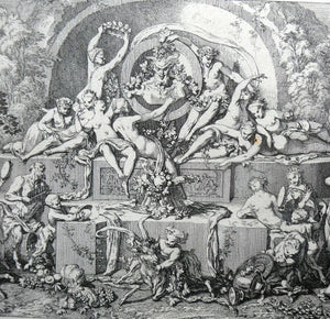 Original Antique Etching by Claude Gillot (1673 - 1722). The Feast of the Faun Media 1 of 15