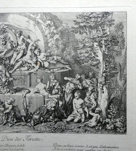 Original Antique Etching by Claude Gillot (1673 - 1722). The Feast of the Faun Media 1 of 15