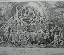 Load image into Gallery viewer, Original Antique Etching by Claude Gillot (1673 - 1722). The Feast of the Faun Media 1 of 15
