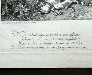 Original Antique Etching by Claude Gillot (1673 - 1722). The Feast of the Faun Media 1 of 15