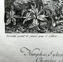 Load image into Gallery viewer, Original Antique Etching by Claude Gillot (1673 - 1722). The Feast of the Faun Media 1 of 15
