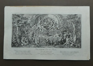 Original Antique Etching by Claude Gillot (1673 - 1722). The Feast of the Faun Media 1 of 15