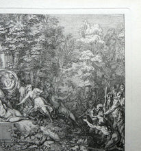 Load image into Gallery viewer, Original Antique FRENCH Etching by Claude Gillot (1673 - 1722). The Feast of the Diana
