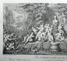 Load image into Gallery viewer, Original Antique FRENCH Etching by Claude Gillot (1673 - 1722). The Feast of the Diana
