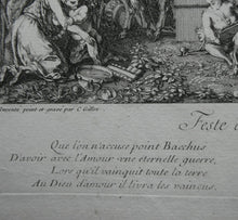 Load image into Gallery viewer, Original Antique FRENCH Etching by Claude Gillot (1673 - 1722). The Feast of the Bacchus
