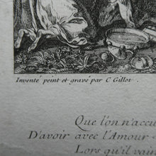 Load image into Gallery viewer, Original Antique FRENCH Etching by Claude Gillot (1673 - 1722). The Feast of the Bacchus
